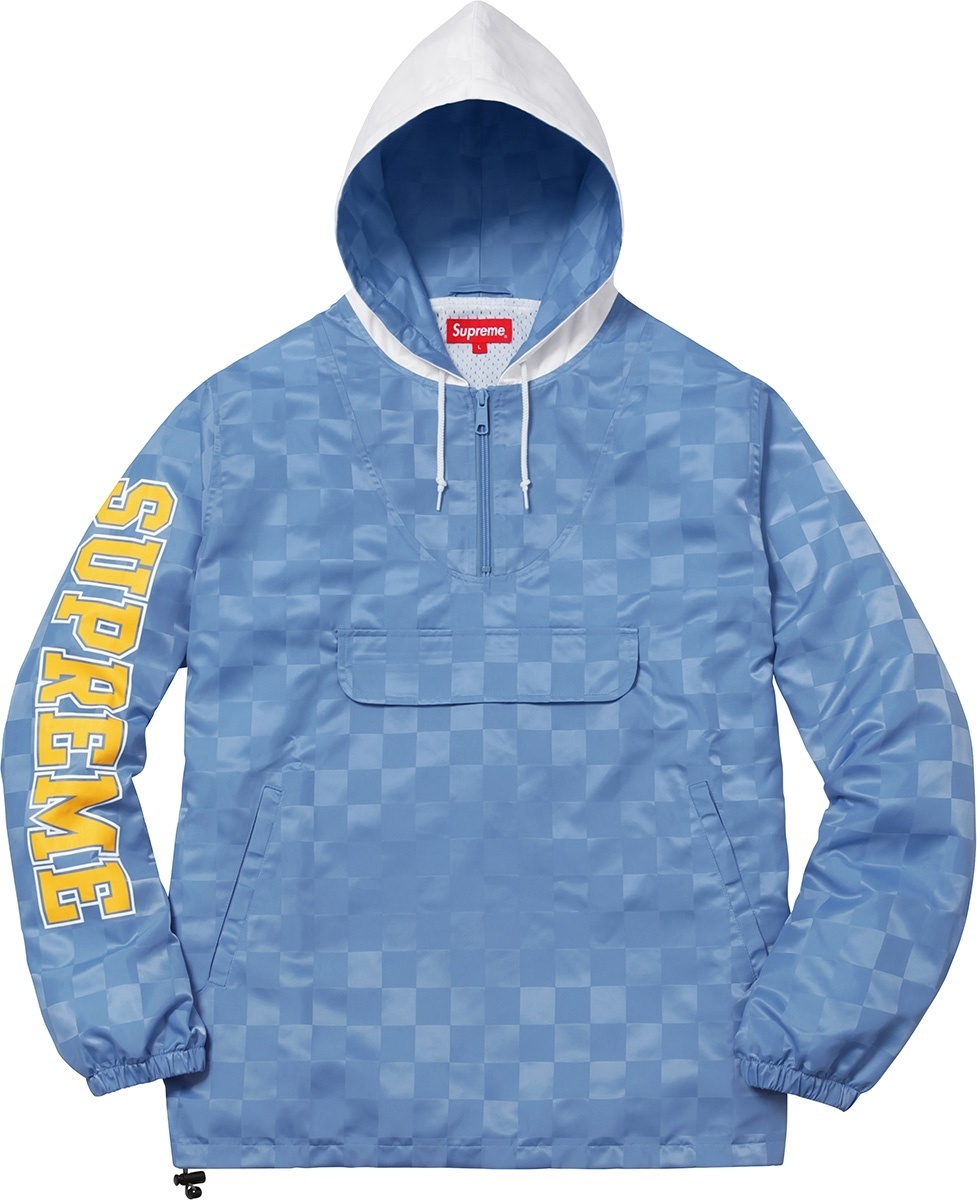 Checkered Nylon Hooded Pullover view 2